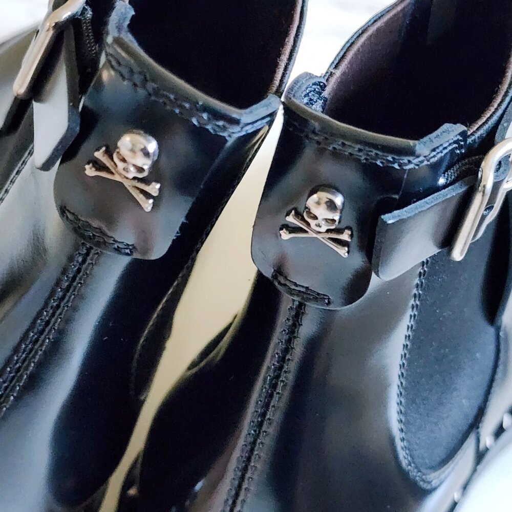 NWT - Philipp Plein Mid Flat Boots Bold Meets Luxe ⚡🖤(#88) - Picture 8 of 11